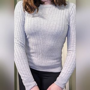 Dynamite Knit Bodycon Long Sleeve Sweater in Grey | Size Medium